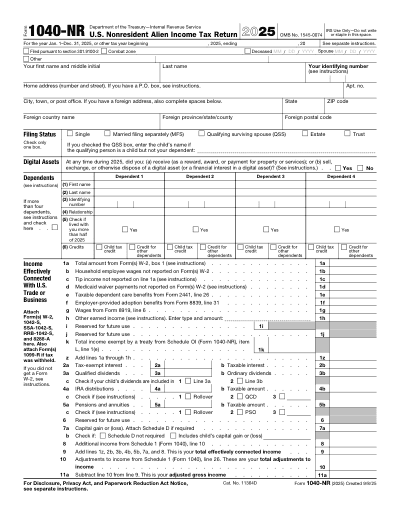 Form 1040-NR preview