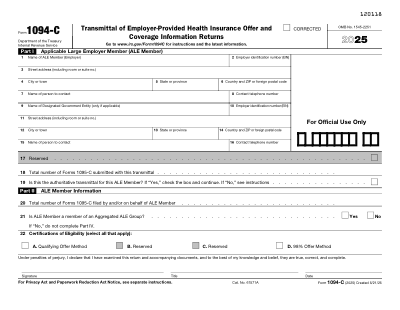 Form 1094-C preview