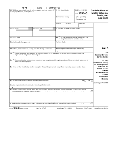 Form 1098-C preview